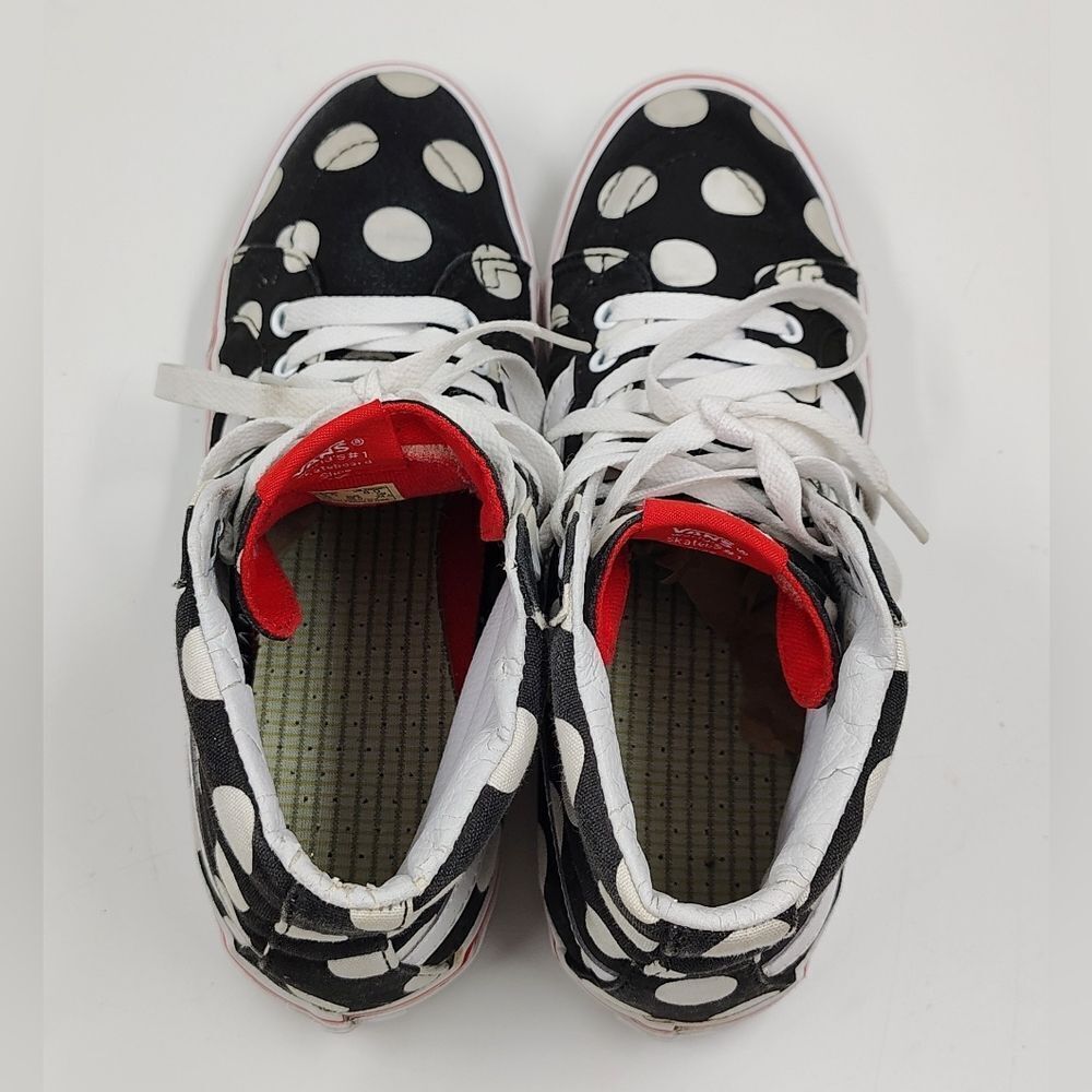 Vans Off The Wall Black & White Polka Dot High-Top Skateboard Sneakers Sz 6.5 - Picture 12 of 16